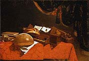 A still life with musical instruments